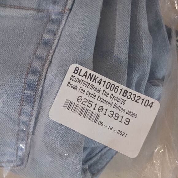 Blank NYC New Exposed Button Great Jones High Rise Skinny Light Blue Denim 26 - Picture 9 of 10